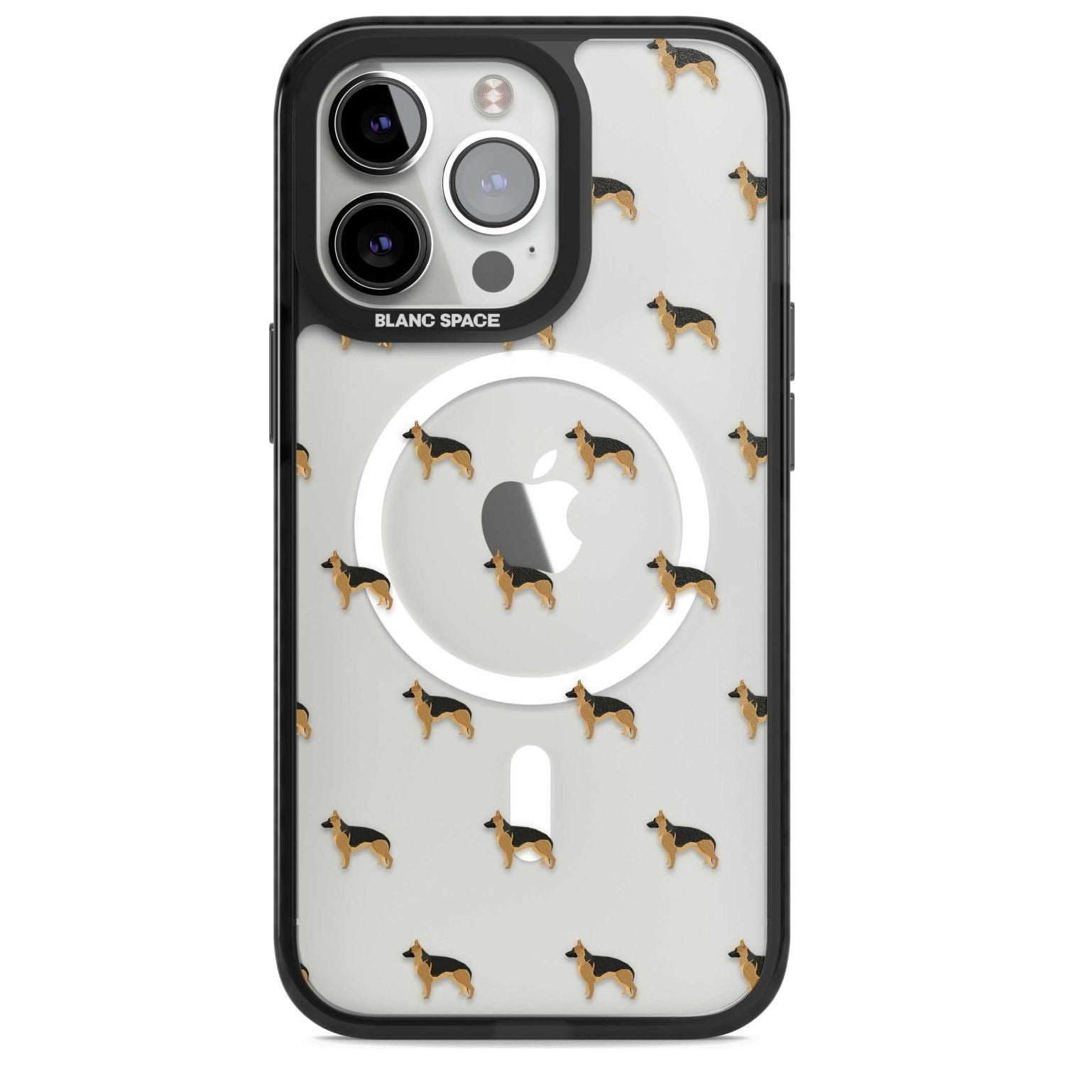 German Sherpard Dog Pattern Clear Phone Case iPhone 15 Pro Max / Magsafe Black Impact Case,iPhone 15 Pro / Magsafe Black Impact Case,iPhone 14 Pro Max / Magsafe Black Impact Case,iPhone 14 Pro / Magsafe Black Impact Case,iPhone 13 Pro / Magsafe Black Impact Case Blanc Space