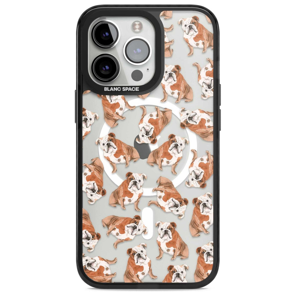 English Bulldog Watercolour Dog Pattern Phone Case iPhone 15 Pro / Magsafe Black Impact Case,iPhone 15 Pro Max / Magsafe Black Impact Case,iPhone 14 Pro Max / Magsafe Black Impact Case,iPhone 13 Pro / Magsafe Black Impact Case,iPhone 14 Pro / Magsafe Black Impact Case Blanc Space