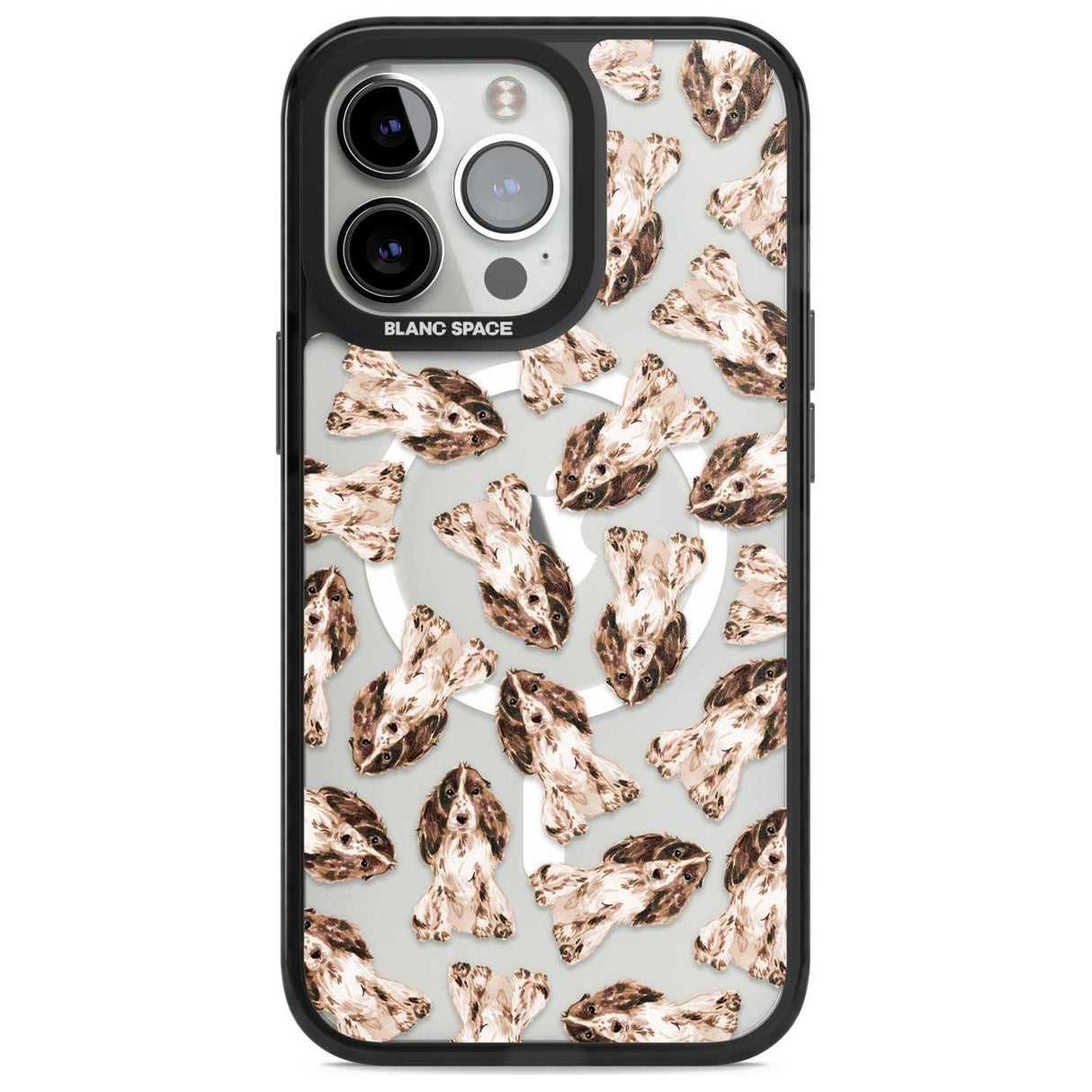 Cocker Spaniel (Brown) Watercolour Dog Pattern Phone Case iPhone 15 Pro / Magsafe Black Impact Case,iPhone 15 Pro Max / Magsafe Black Impact Case,iPhone 14 Pro Max / Magsafe Black Impact Case,iPhone 13 Pro / Magsafe Black Impact Case,iPhone 14 Pro / Magsafe Black Impact Case Blanc Space