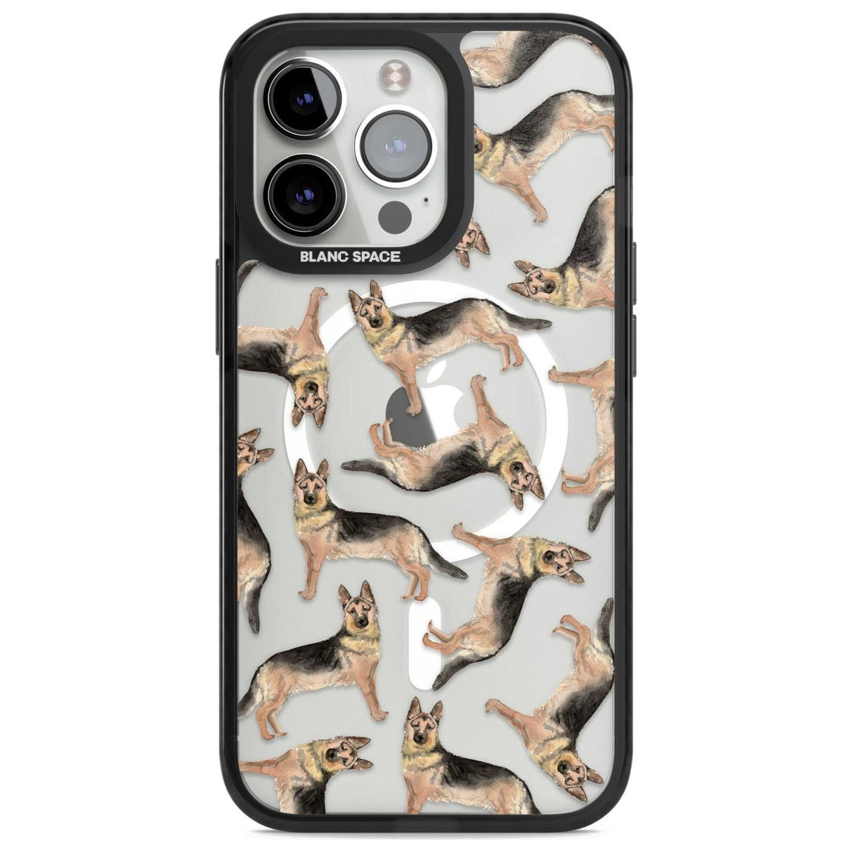 German Shepherd Watercolour Dog Pattern Phone Case iPhone 15 Pro Max / Magsafe Black Impact Case,iPhone 15 Pro / Magsafe Black Impact Case,iPhone 14 Pro Max / Magsafe Black Impact Case,iPhone 14 Pro / Magsafe Black Impact Case,iPhone 13 Pro / Magsafe Black Impact Case Blanc Space