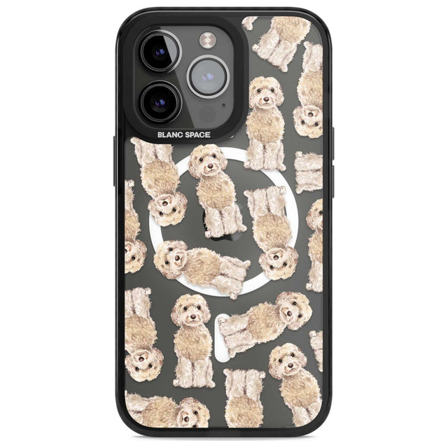 Cockapoo (Champagne) Watercolour Dog Pattern Phone Case iPhone 15 Pro Max / Magsafe Black Impact Case,iPhone 15 Pro / Magsafe Black Impact Case,iPhone 14 Pro Max / Magsafe Black Impact Case,iPhone 14 Pro / Magsafe Black Impact Case,iPhone 13 Pro / Magsafe Black Impact Case Blanc Space
