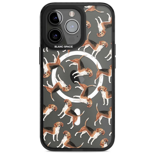 Beagle Watercolour Dog Pattern Phone Case iPhone 15 Pro Max / Magsafe Black Impact Case,iPhone 15 Pro / Magsafe Black Impact Case,iPhone 14 Pro Max / Magsafe Black Impact Case,iPhone 14 Pro / Magsafe Black Impact Case,iPhone 13 Pro / Magsafe Black Impact Case Blanc Space