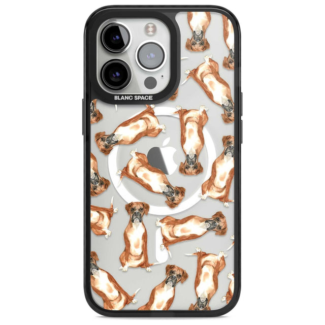 Boxer Watercolour Dog Pattern Phone Case iPhone 15 Pro Max / Magsafe Black Impact Case,iPhone 15 Pro / Magsafe Black Impact Case,iPhone 14 Pro Max / Magsafe Black Impact Case,iPhone 14 Pro / Magsafe Black Impact Case,iPhone 13 Pro / Magsafe Black Impact Case Blanc Space