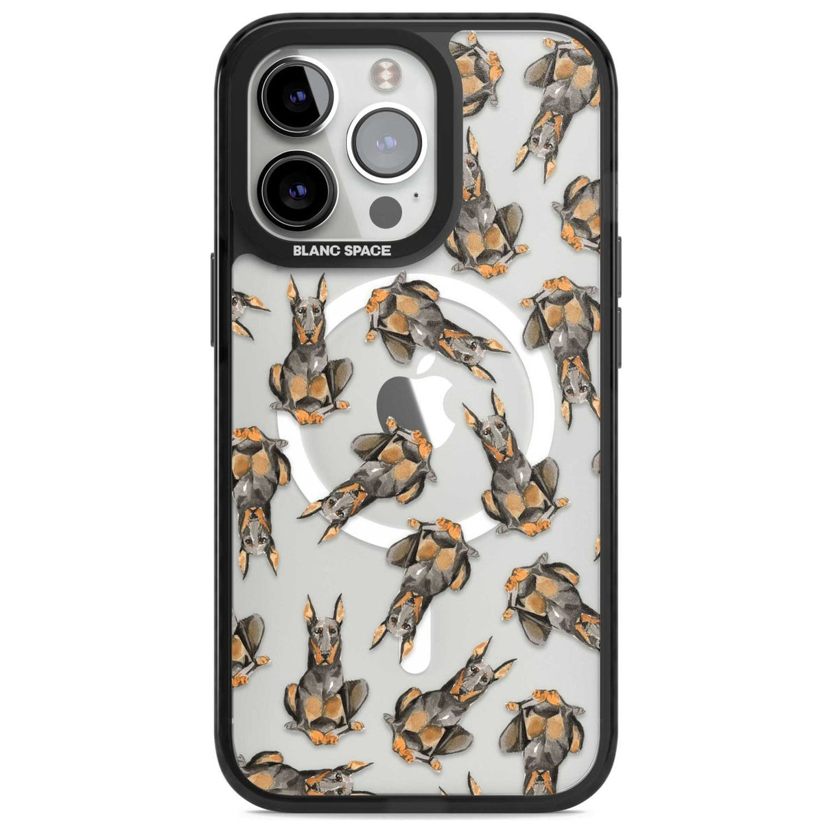 Doberman Watercolour Dog Pattern Phone Case iPhone 15 Pro Max / Magsafe Black Impact Case,iPhone 15 Pro / Magsafe Black Impact Case,iPhone 14 Pro Max / Magsafe Black Impact Case,iPhone 14 Pro / Magsafe Black Impact Case,iPhone 13 Pro / Magsafe Black Impact Case Blanc Space