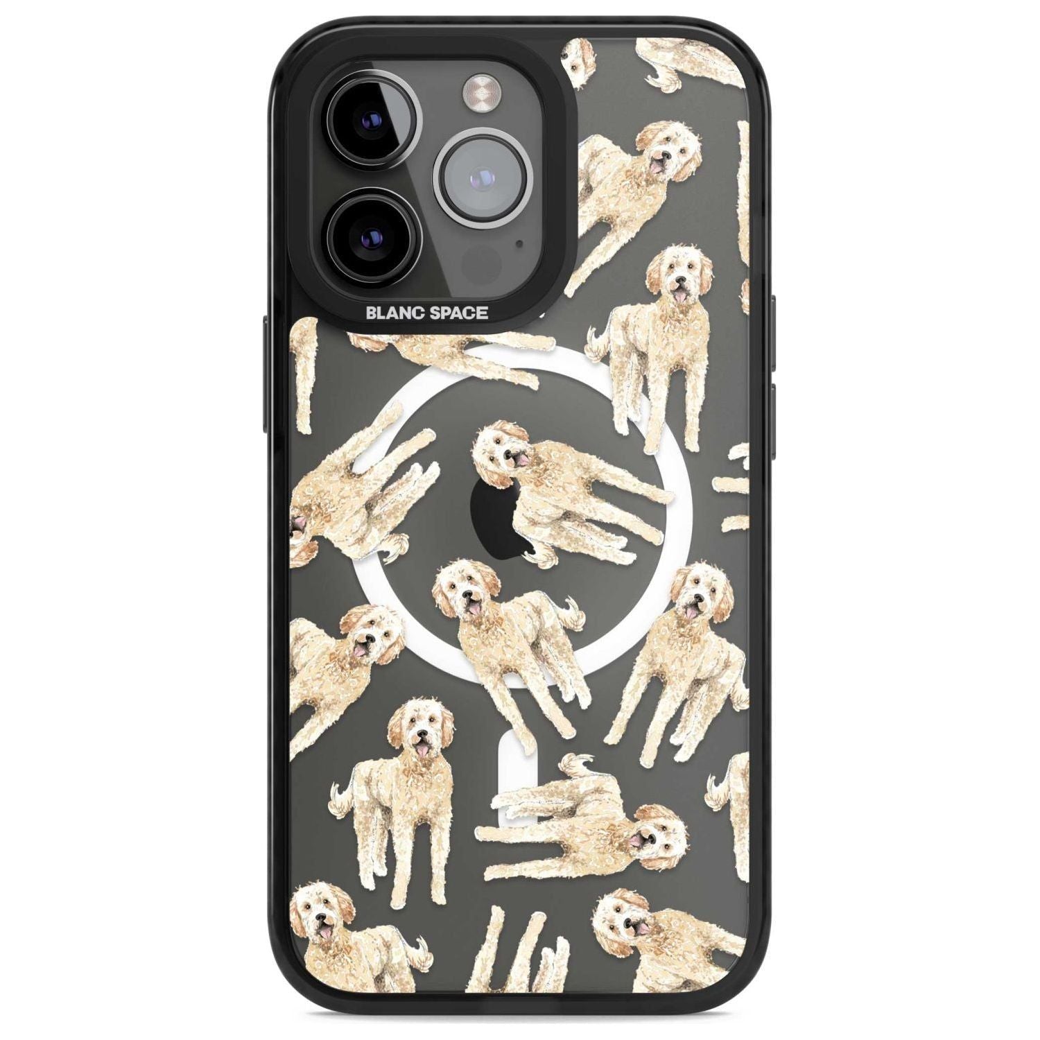 Goldendoodle Watercolour Dog Pattern Phone Case iPhone 15 Pro Max / Magsafe Black Impact Case,iPhone 15 Pro / Magsafe Black Impact Case,iPhone 14 Pro Max / Magsafe Black Impact Case,iPhone 14 Pro / Magsafe Black Impact Case,iPhone 13 Pro / Magsafe Black Impact Case Blanc Space
