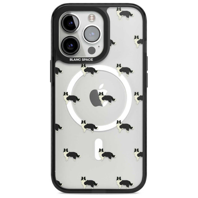 Border Collie Dog Pattern Clear Phone Case iPhone 15 Pro Max / Magsafe Black Impact Case,iPhone 15 Pro / Magsafe Black Impact Case,iPhone 14 Pro Max / Magsafe Black Impact Case,iPhone 14 Pro / Magsafe Black Impact Case,iPhone 13 Pro / Magsafe Black Impact Case Blanc Space