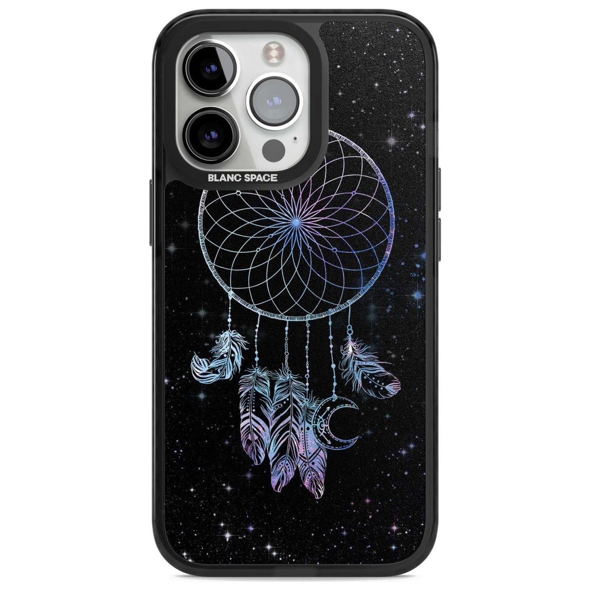 Dreamcatcher Space Stars Galaxy Print Phone Case iPhone 15 Pro Max / Magsafe Black Impact Case,iPhone 15 Pro / Magsafe Black Impact Case,iPhone 14 Pro Max / Magsafe Black Impact Case,iPhone 14 Pro / Magsafe Black Impact Case,iPhone 13 Pro / Magsafe Black Impact Case Blanc Space