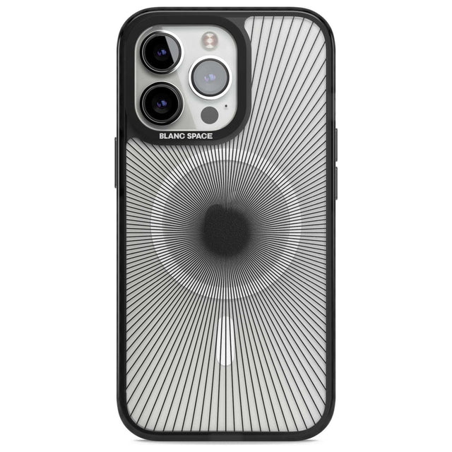 Abstract Lines: Sunburst Phone Case iPhone 15 Pro Max / Magsafe Black Impact Case,iPhone 15 Pro / Magsafe Black Impact Case,iPhone 14 Pro Max / Magsafe Black Impact Case,iPhone 14 Pro / Magsafe Black Impact Case,iPhone 13 Pro / Magsafe Black Impact Case Blanc Space