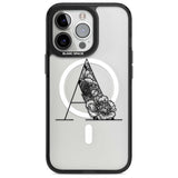 Floral Monogram Letter Custom Phone Case iPhone 15 Pro Max / Magsafe Black Impact Case,iPhone 15 Pro / Magsafe Black Impact Case,iPhone 14 Pro Max / Magsafe Black Impact Case,iPhone 14 Pro / Magsafe Black Impact Case,iPhone 13 Pro / Magsafe Black Impact Case Blanc Space