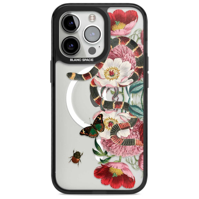 Floral Snake Phone Case iPhone 15 Pro Max / Magsafe Black Impact Case,iPhone 15 Pro / Magsafe Black Impact Case,iPhone 14 Pro Max / Magsafe Black Impact Case,iPhone 14 Pro / Magsafe Black Impact Case,iPhone 13 Pro / Magsafe Black Impact Case Blanc Space