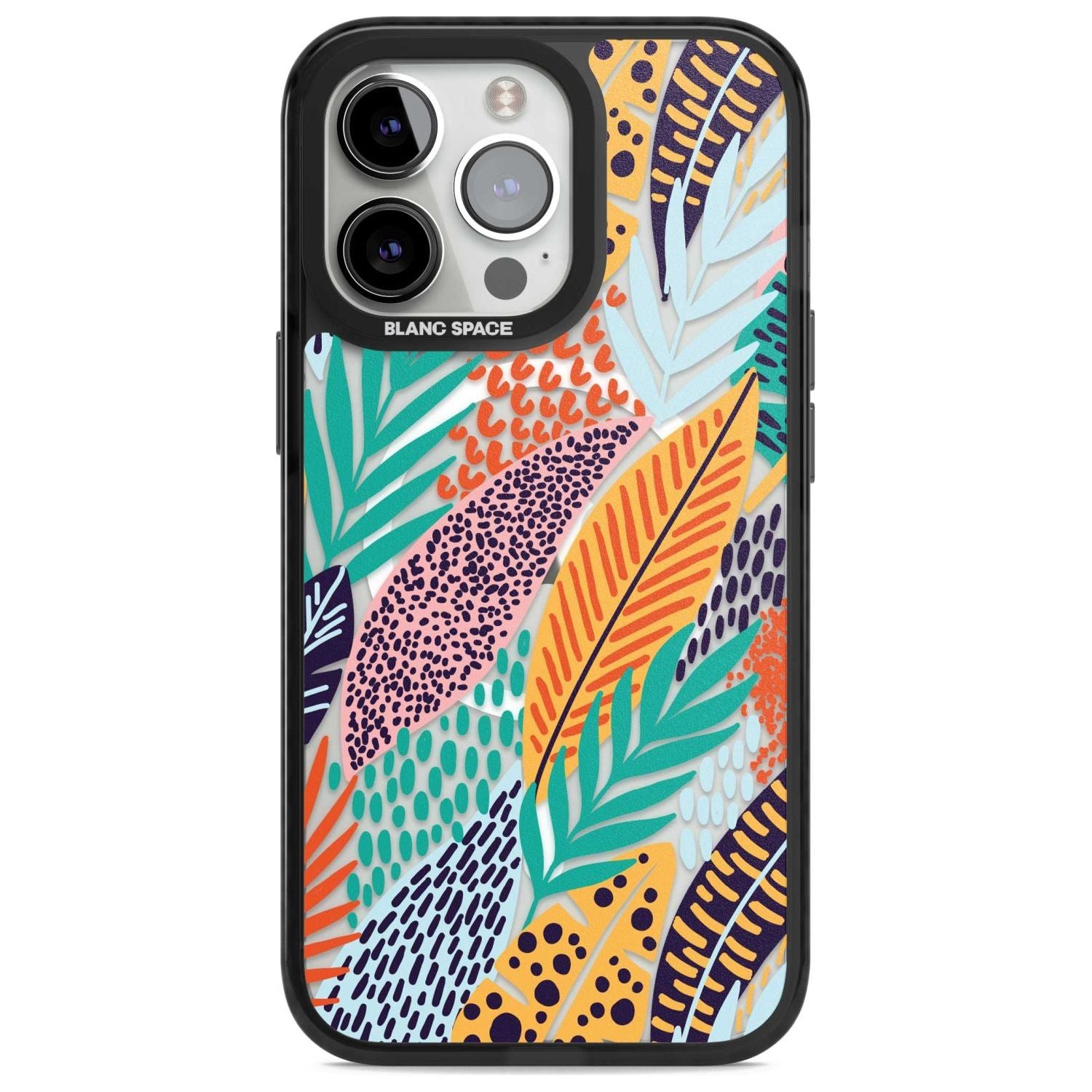 Colourful Leaves Mixture Phone Case iPhone 15 Pro Max / Magsafe Black Impact Case,iPhone 15 Pro / Magsafe Black Impact Case,iPhone 14 Pro Max / Magsafe Black Impact Case,iPhone 14 Pro / Magsafe Black Impact Case,iPhone 13 Pro / Magsafe Black Impact Case Blanc Space