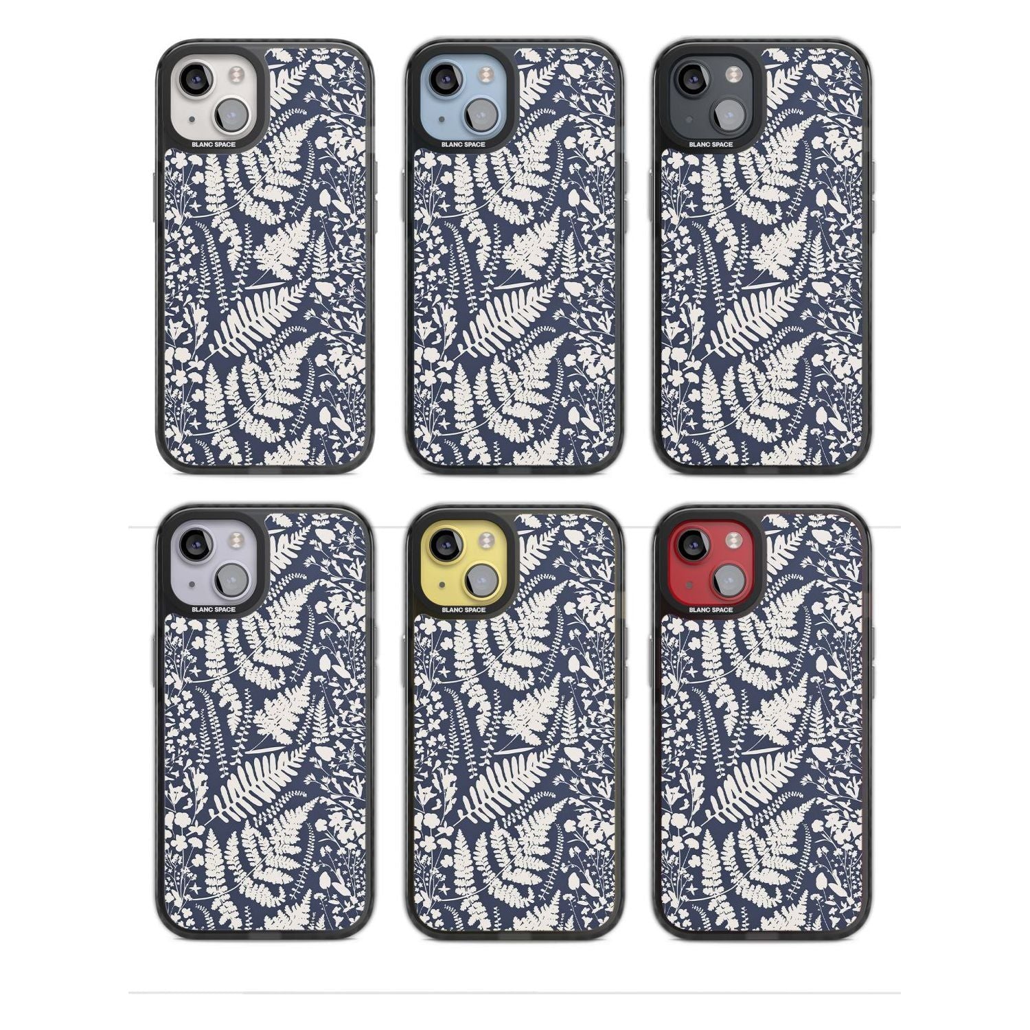 Wildflowers & Ferns On Navy