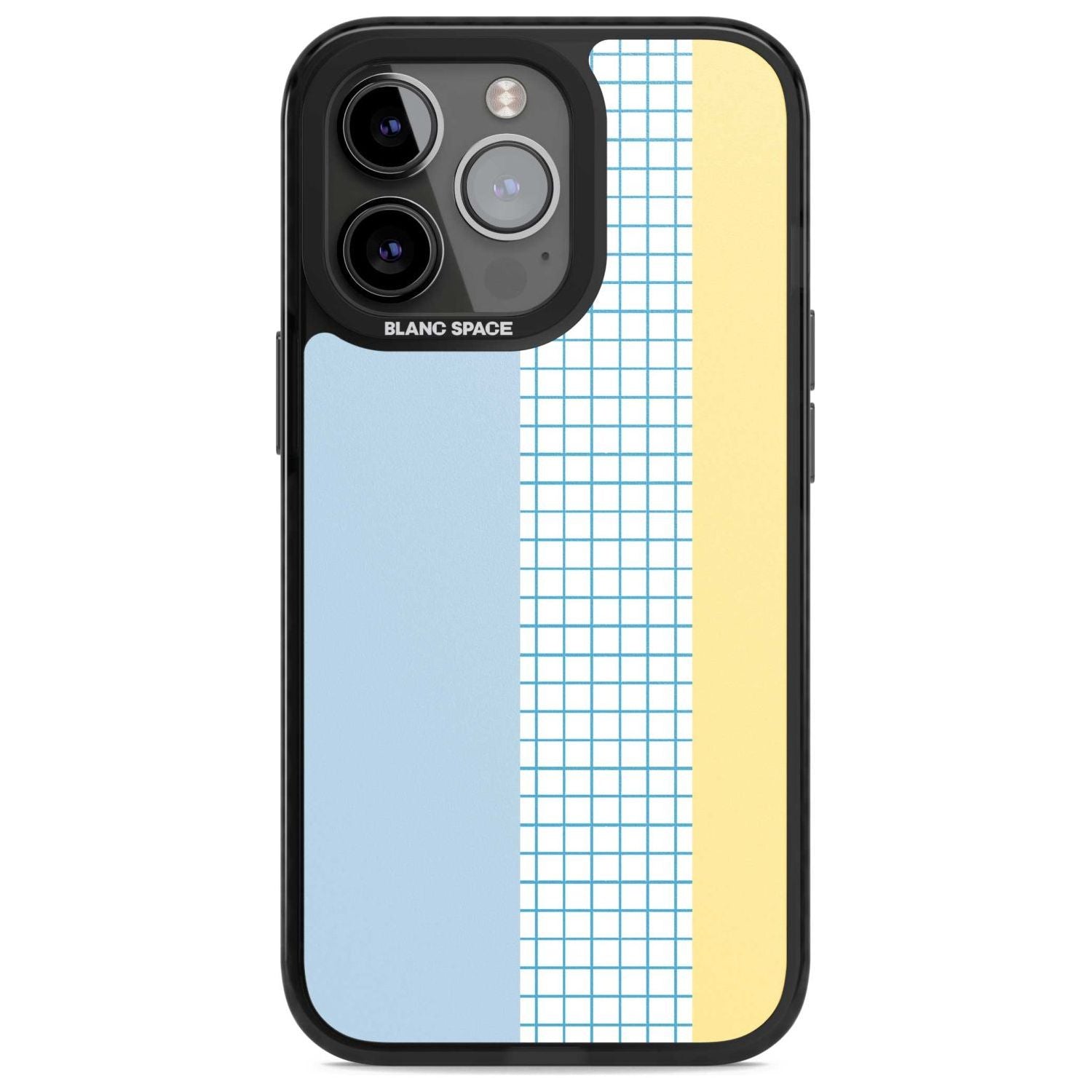 Abstract Grid Blue & Yellow Phone Case iPhone 15 Pro Max / Magsafe Black Impact Case,iPhone 15 Pro / Magsafe Black Impact Case,iPhone 14 Pro Max / Magsafe Black Impact Case,iPhone 14 Pro / Magsafe Black Impact Case,iPhone 13 Pro / Magsafe Black Impact Case Blanc Space