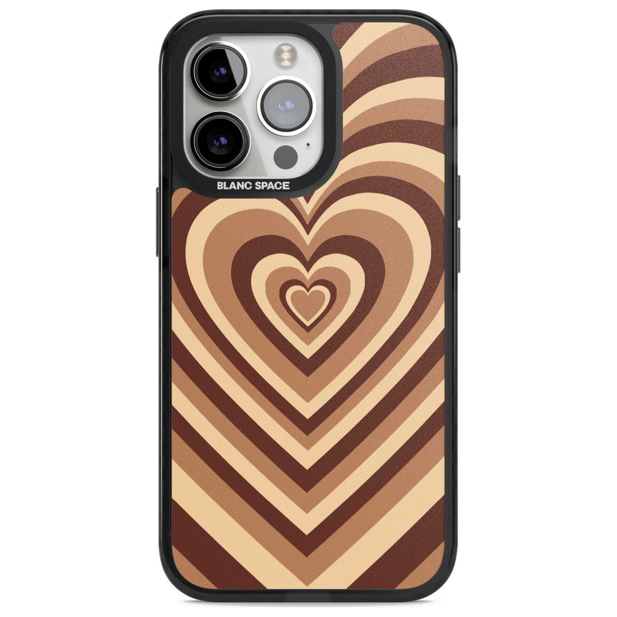 Latte Heart Illusion Phone Case iPhone 15 Pro Max / Magsafe Black Impact Case,iPhone 15 Pro / Magsafe Black Impact Case,iPhone 14 Pro Max / Magsafe Black Impact Case,iPhone 14 Pro / Magsafe Black Impact Case,iPhone 13 Pro / Magsafe Black Impact Case Blanc Space