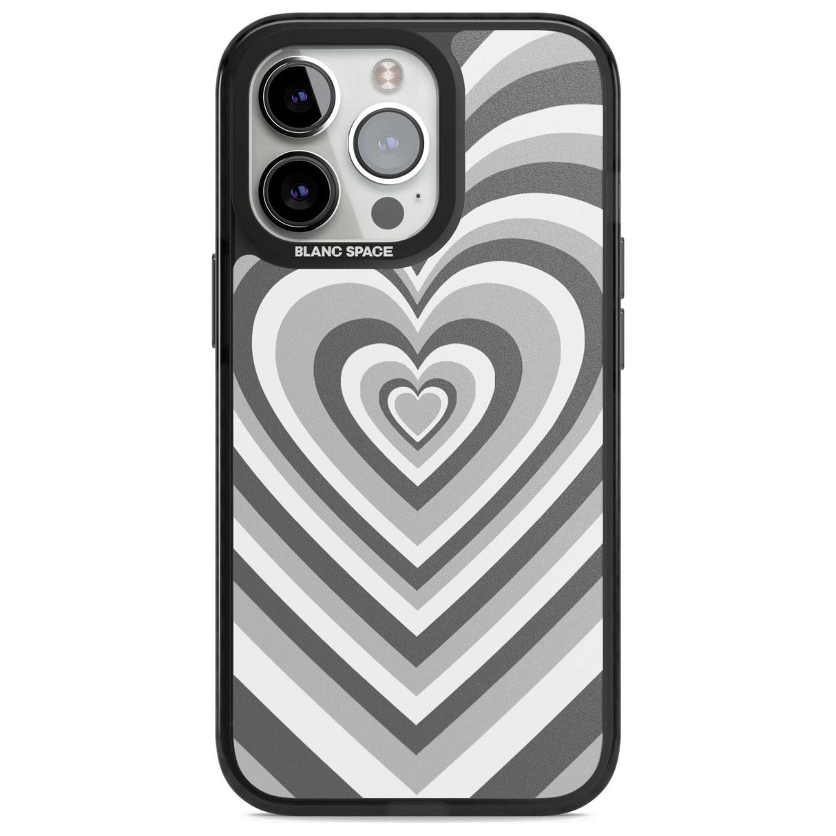 Monochrome Heart Illusion Phone Case iPhone 15 Pro Max / Magsafe Black Impact Case,iPhone 15 Pro / Magsafe Black Impact Case,iPhone 14 Pro Max / Magsafe Black Impact Case,iPhone 14 Pro / Magsafe Black Impact Case,iPhone 13 Pro / Magsafe Black Impact Case Blanc Space