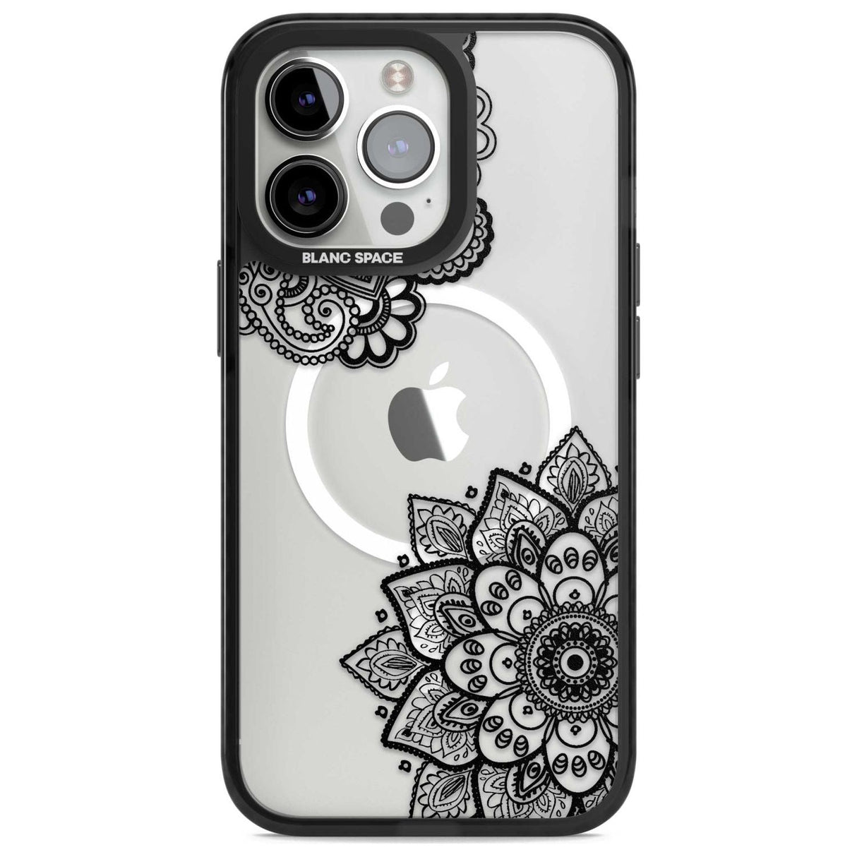 Black Henna Florals Phone Case iPhone 15 Pro Max / Magsafe Black Impact Case,iPhone 15 Pro / Magsafe Black Impact Case,iPhone 14 Pro Max / Magsafe Black Impact Case,iPhone 14 Pro / Magsafe Black Impact Case,iPhone 13 Pro / Magsafe Black Impact Case Blanc Space