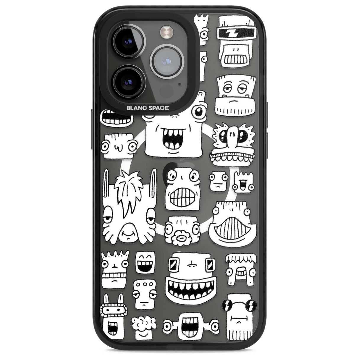 Burst Heads Phone Case iPhone 15 Pro Max / Magsafe Black Impact Case,iPhone 15 Pro / Magsafe Black Impact Case,iPhone 14 Pro Max / Magsafe Black Impact Case,iPhone 14 Pro / Magsafe Black Impact Case,iPhone 13 Pro / Magsafe Black Impact Case Blanc Space