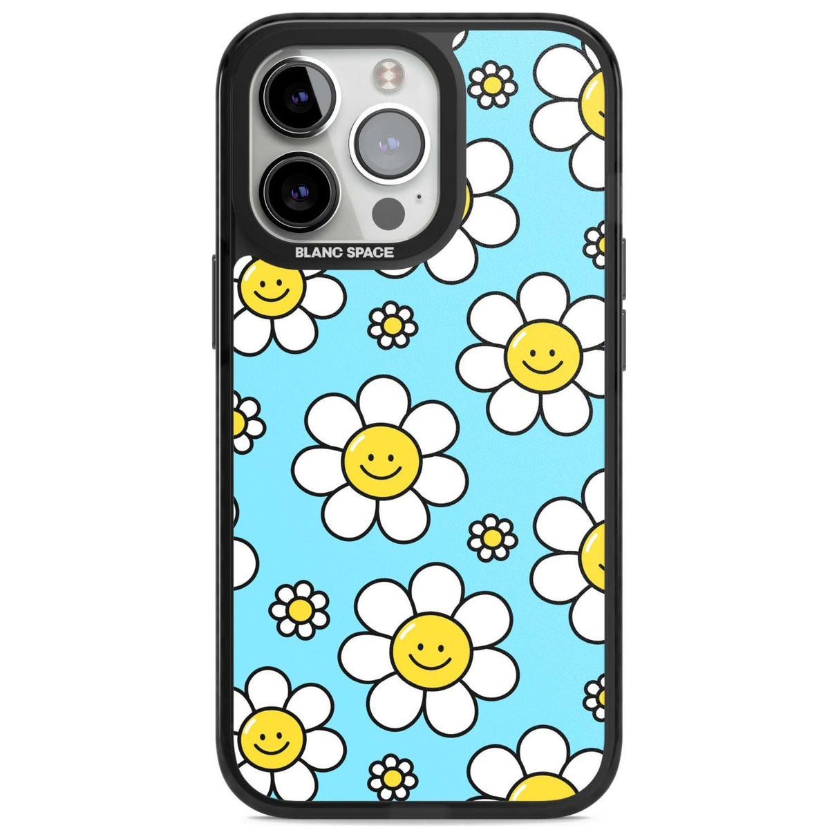 Daisy Faces Kawaii Pattern Phone Case iPhone 15 Pro Max / Magsafe Black Impact Case,iPhone 15 Pro / Magsafe Black Impact Case,iPhone 14 Pro Max / Magsafe Black Impact Case,iPhone 14 Pro / Magsafe Black Impact Case,iPhone 13 Pro / Magsafe Black Impact Case Blanc Space