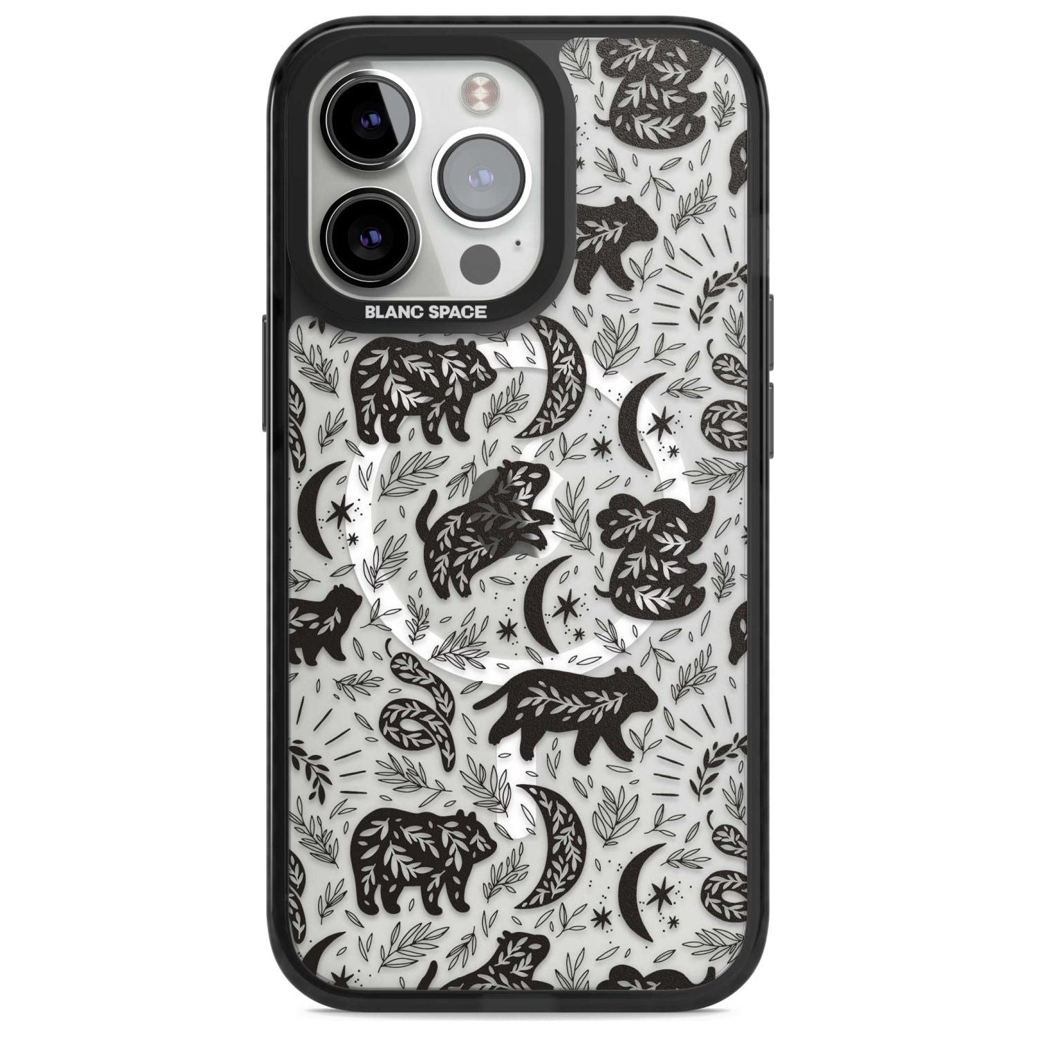 Leafy Bears Phone Case iPhone 15 Pro Max / Magsafe Black Impact Case,iPhone 15 Pro / Magsafe Black Impact Case,iPhone 14 Pro Max / Magsafe Black Impact Case,iPhone 14 Pro / Magsafe Black Impact Case,iPhone 13 Pro / Magsafe Black Impact Case Blanc Space
