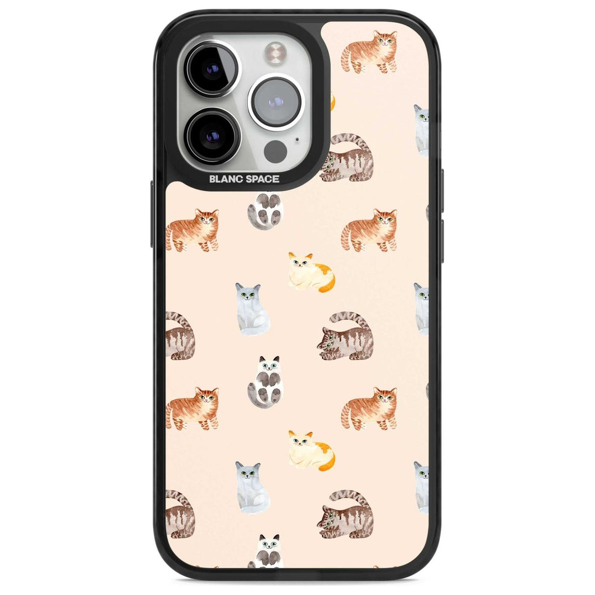 Cute Cat Pattern Phone Case iPhone 15 Pro Max / Magsafe Black Impact Case,iPhone 15 Pro / Magsafe Black Impact Case,iPhone 14 Pro Max / Magsafe Black Impact Case,iPhone 14 Pro / Magsafe Black Impact Case,iPhone 13 Pro / Magsafe Black Impact Case Blanc Space