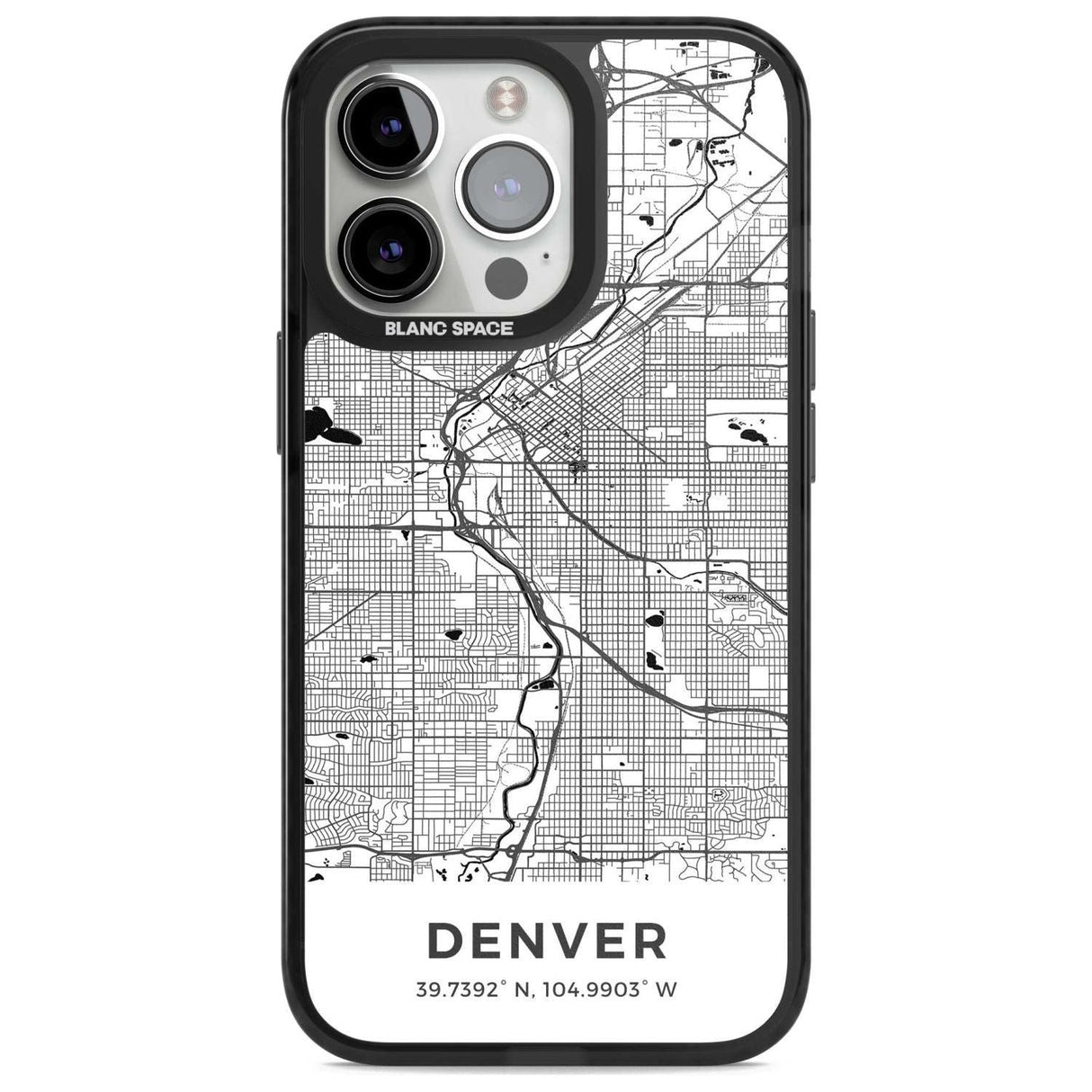 Map of Denver, Colorado Phone Case iPhone 15 Pro Max / Magsafe Black Impact Case,iPhone 15 Pro / Magsafe Black Impact Case,iPhone 14 Pro Max / Magsafe Black Impact Case,iPhone 14 Pro / Magsafe Black Impact Case,iPhone 13 Pro / Magsafe Black Impact Case Blanc Space