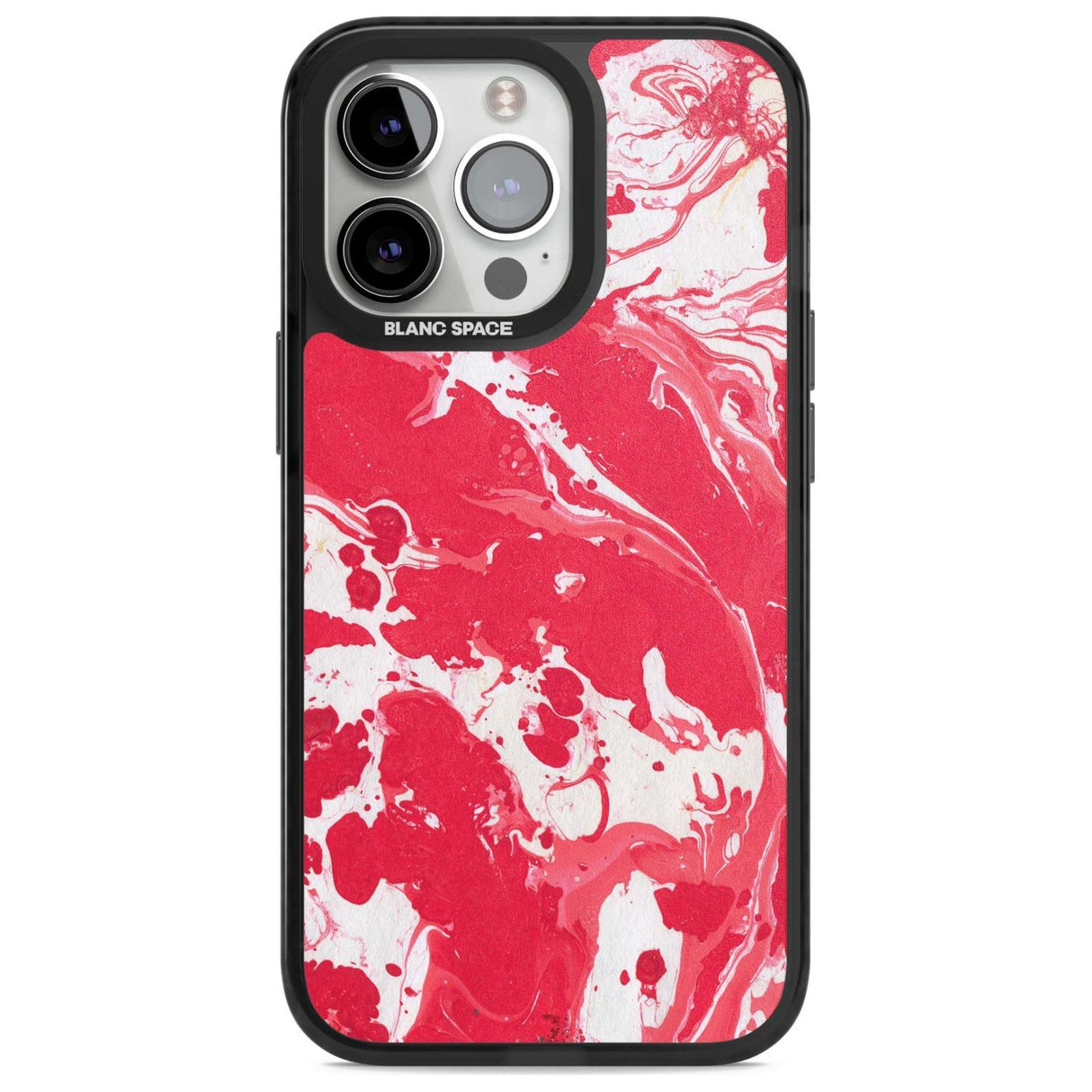 Red & White - Marbled Paper