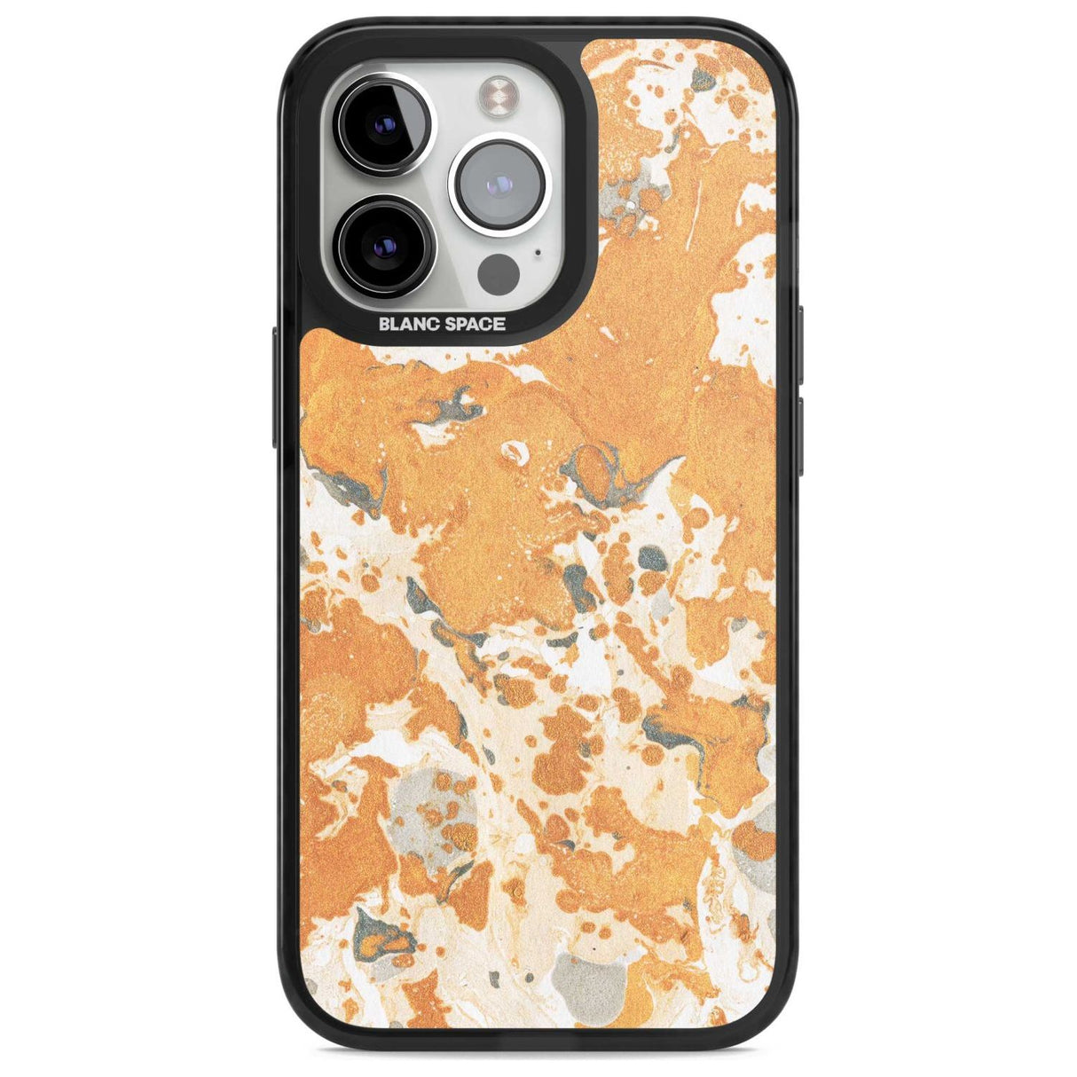 Orange Marbled Paper Pattern Phone Case iPhone 15 Pro Max / Magsafe Black Impact Case,iPhone 15 Pro / Magsafe Black Impact Case,iPhone 14 Pro Max / Magsafe Black Impact Case,iPhone 14 Pro / Magsafe Black Impact Case,iPhone 13 Pro / Magsafe Black Impact Case Blanc Space