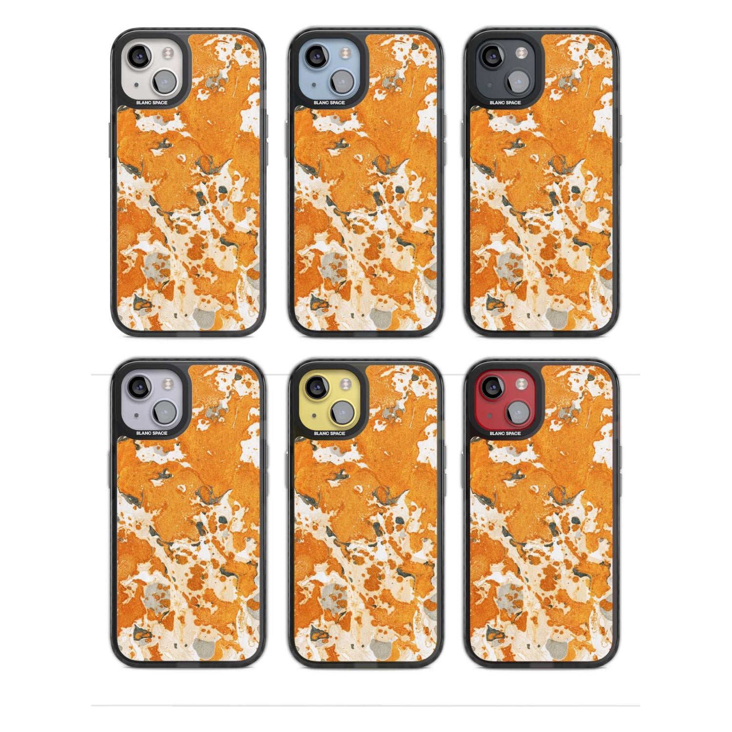 Orange Marbled Paper Pattern