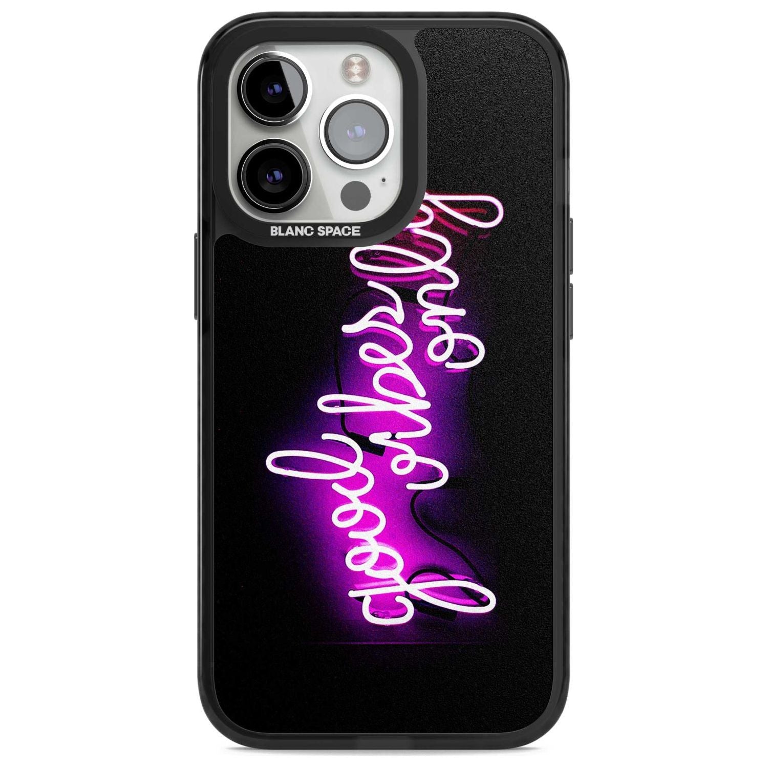 Good Vibes Only Pink Neon Phone Case iPhone 15 Pro Max / Magsafe Black Impact Case,iPhone 15 Pro / Magsafe Black Impact Case,iPhone 14 Pro Max / Magsafe Black Impact Case,iPhone 14 Pro / Magsafe Black Impact Case,iPhone 13 Pro / Magsafe Black Impact Case Blanc Space