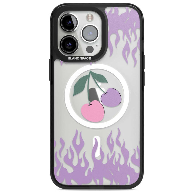 Cherries n' Flames Phone Case iPhone 15 Pro Max / Magsafe Black Impact Case,iPhone 15 Pro / Magsafe Black Impact Case,iPhone 14 Pro Max / Magsafe Black Impact Case,iPhone 14 Pro / Magsafe Black Impact Case,iPhone 13 Pro / Magsafe Black Impact Case Blanc Space