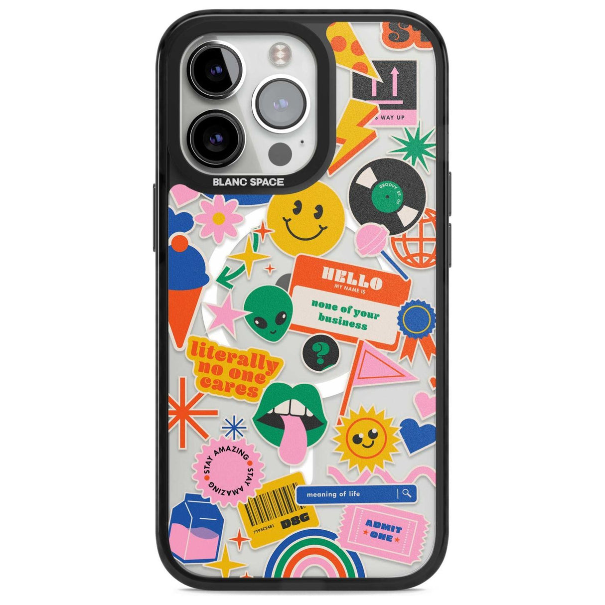 Nostalgic Stickers #1 Phone Case iPhone 15 Pro Max / Magsafe Black Impact Case,iPhone 15 Pro / Magsafe Black Impact Case,iPhone 14 Pro Max / Magsafe Black Impact Case,iPhone 14 Pro / Magsafe Black Impact Case,iPhone 13 Pro / Magsafe Black Impact Case Blanc Space