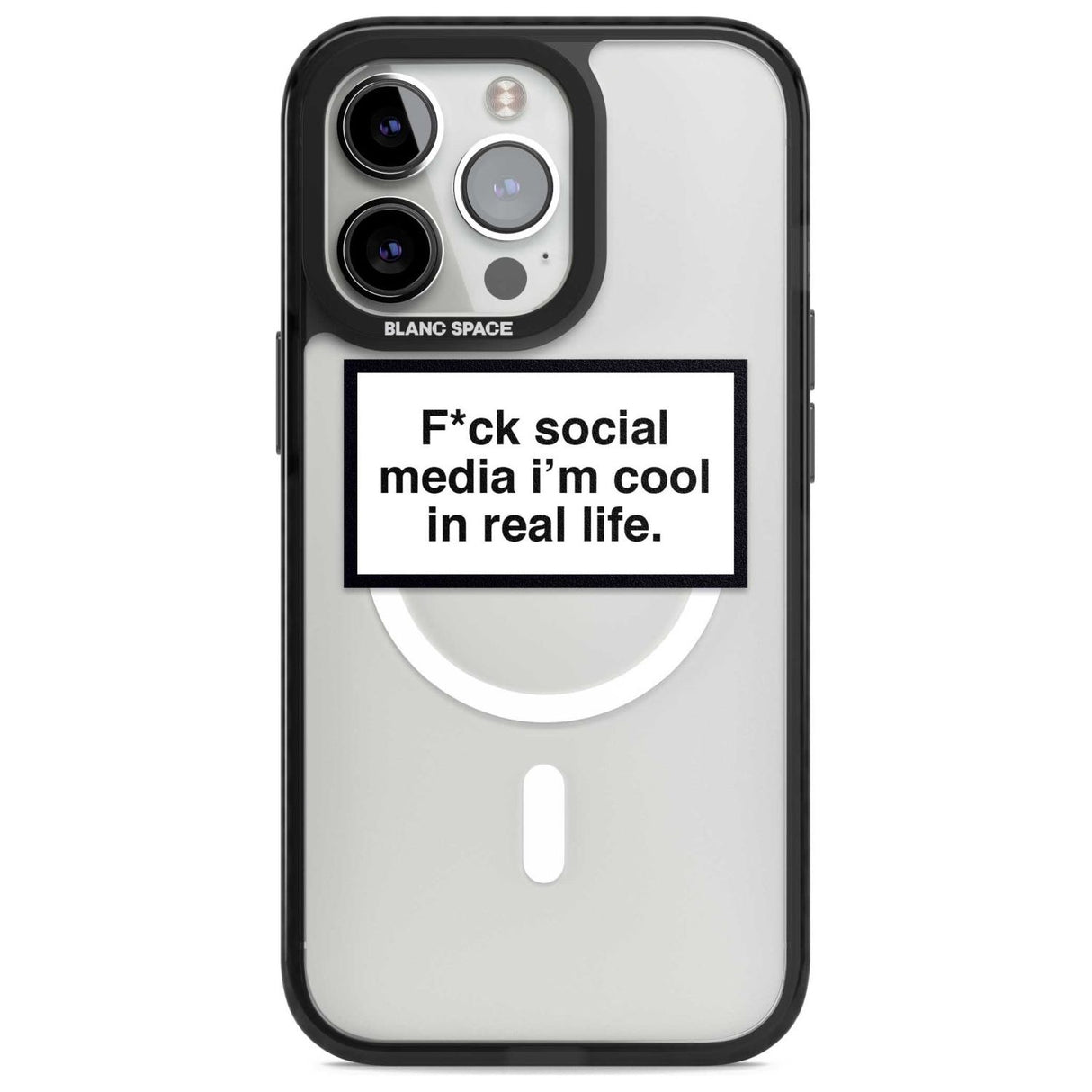 F*ck Social Media Phone Case iPhone 15 Pro Max / Magsafe Black Impact Case,iPhone 15 Pro / Magsafe Black Impact Case,iPhone 14 Pro Max / Magsafe Black Impact Case,iPhone 14 Pro / Magsafe Black Impact Case,iPhone 13 Pro / Magsafe Black Impact Case Blanc Space