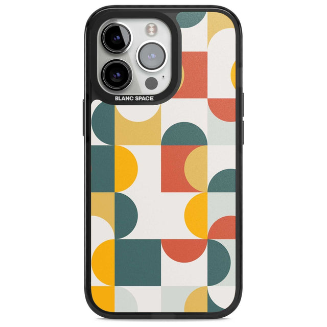 Abstract Retro Shapes: Muted Colour Mix Phone Case iPhone 15 Pro Max / Magsafe Black Impact Case,iPhone 15 Pro / Magsafe Black Impact Case,iPhone 14 Pro Max / Magsafe Black Impact Case,iPhone 14 Pro / Magsafe Black Impact Case,iPhone 13 Pro / Magsafe Black Impact Case Blanc Space