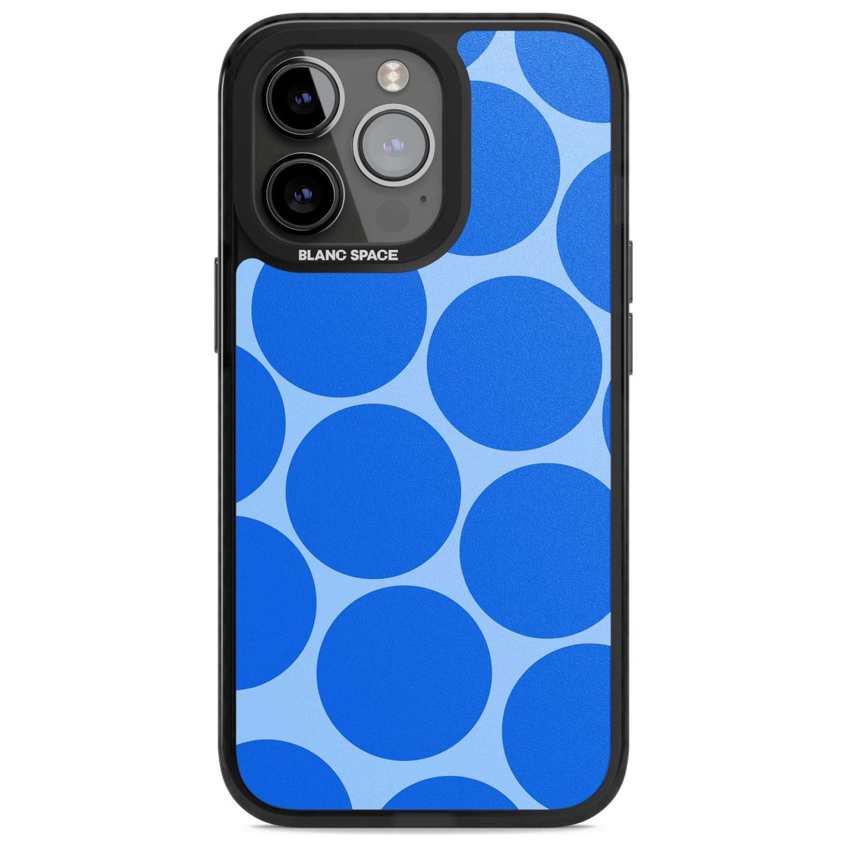 Abstract Retro Shapes: Blue Dots Phone Case iPhone 15 Pro Max / Magsafe Black Impact Case,iPhone 15 Pro / Magsafe Black Impact Case,iPhone 14 Pro Max / Magsafe Black Impact Case,iPhone 14 Pro / Magsafe Black Impact Case,iPhone 13 Pro / Magsafe Black Impact Case Blanc Space