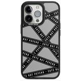 Caution Tape Phrases Cute But Psycho Phone Case iPhone 15 Pro Max / Magsafe Black Impact Case,iPhone 15 Pro / Magsafe Black Impact Case,iPhone 14 Pro Max / Magsafe Black Impact Case,iPhone 14 Pro / Magsafe Black Impact Case,iPhone 13 Pro / Magsafe Black Impact Case Blanc Space