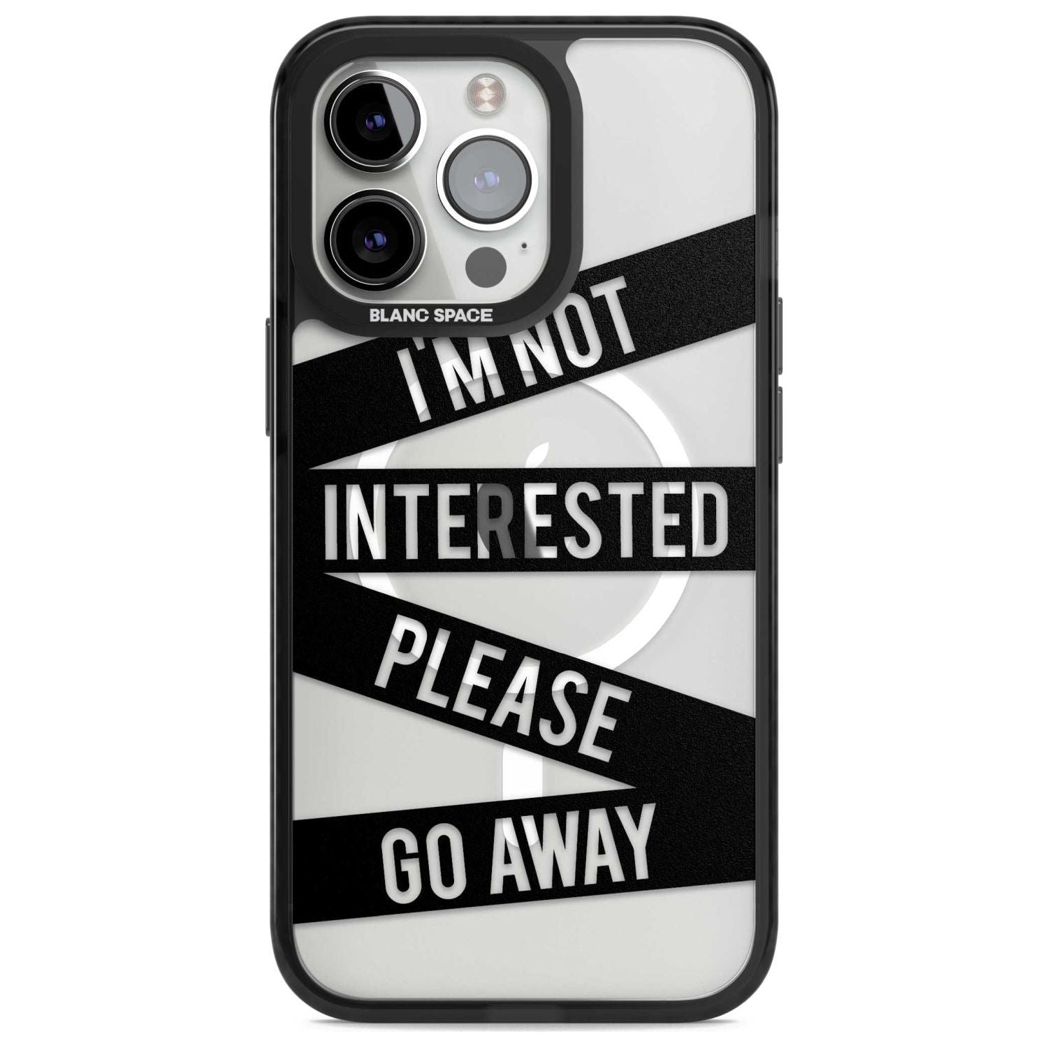 Black Stripes I'm Not Interested Phone Case iPhone 15 Pro Max / Magsafe Black Impact Case,iPhone 15 Pro / Magsafe Black Impact Case,iPhone 14 Pro Max / Magsafe Black Impact Case,iPhone 14 Pro / Magsafe Black Impact Case,iPhone 13 Pro / Magsafe Black Impact Case Blanc Space
