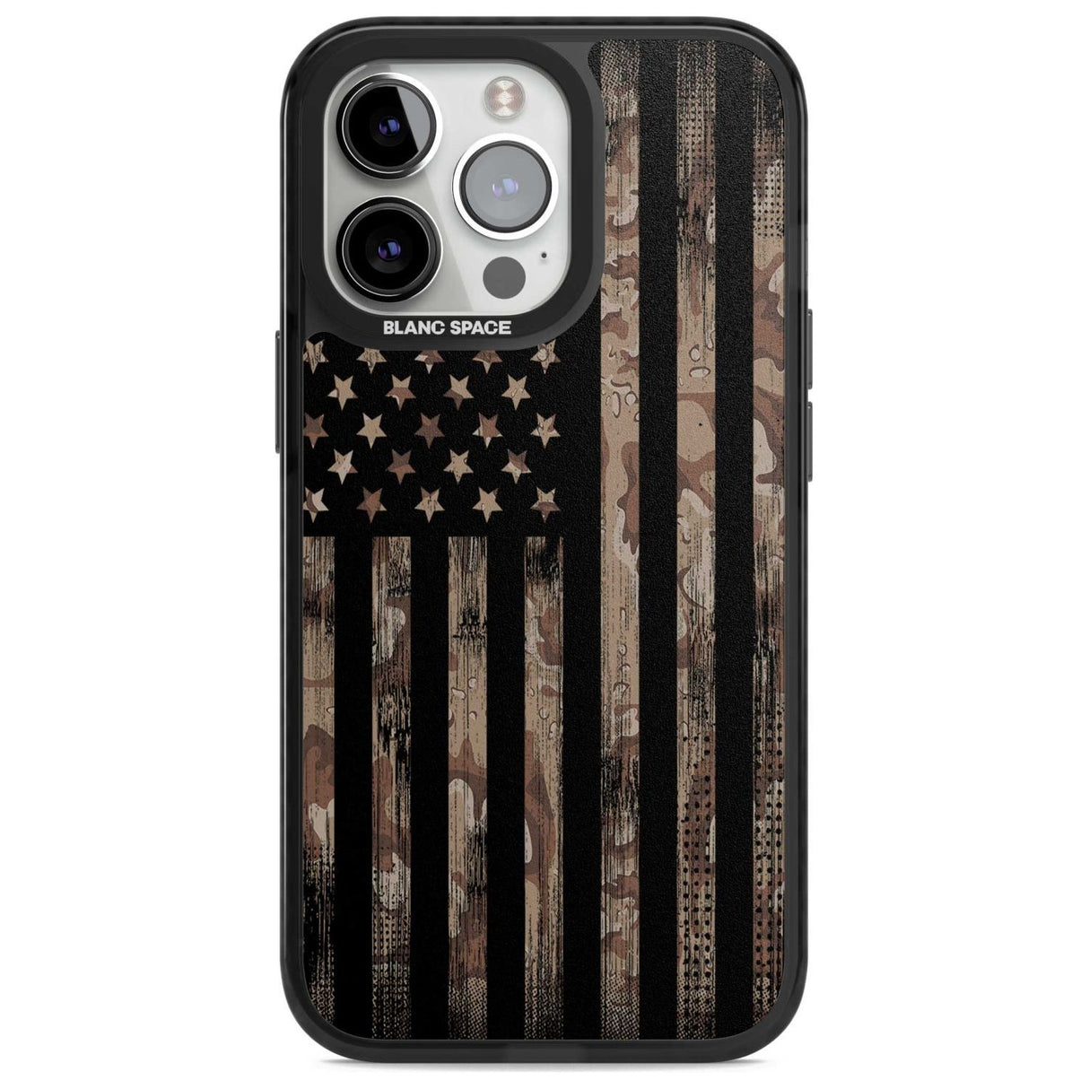 Desert Camo US Flag Phone Case iPhone 15 Pro Max / Magsafe Black Impact Case,iPhone 15 Pro / Magsafe Black Impact Case,iPhone 14 Pro Max / Magsafe Black Impact Case,iPhone 14 Pro / Magsafe Black Impact Case,iPhone 13 Pro / Magsafe Black Impact Case Blanc Space