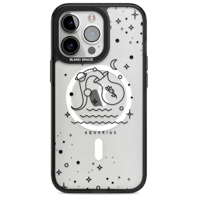 Aquarius Emblem - Transparent Design Phone Case iPhone 15 Pro Max / Magsafe Black Impact Case,iPhone 15 Pro / Magsafe Black Impact Case,iPhone 14 Pro Max / Magsafe Black Impact Case,iPhone 14 Pro / Magsafe Black Impact Case,iPhone 13 Pro / Magsafe Black Impact Case Blanc Space