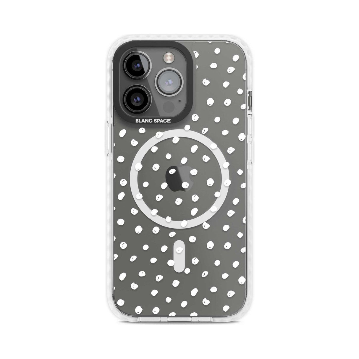 Messy White Dot Pattern Phone Case iPhone 15 Pro Max / Magsafe Impact Case,iPhone 15 Pro / Magsafe Impact Case Blanc Space