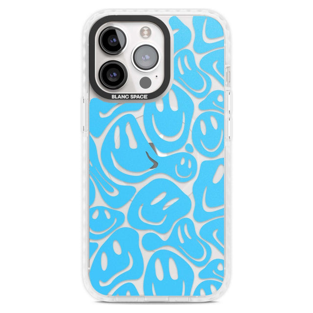 Blue Acid Faces Phone Case iPhone 15 Pro Max / Magsafe Impact Case,iPhone 15 Pro / Magsafe Impact Case Blanc Space