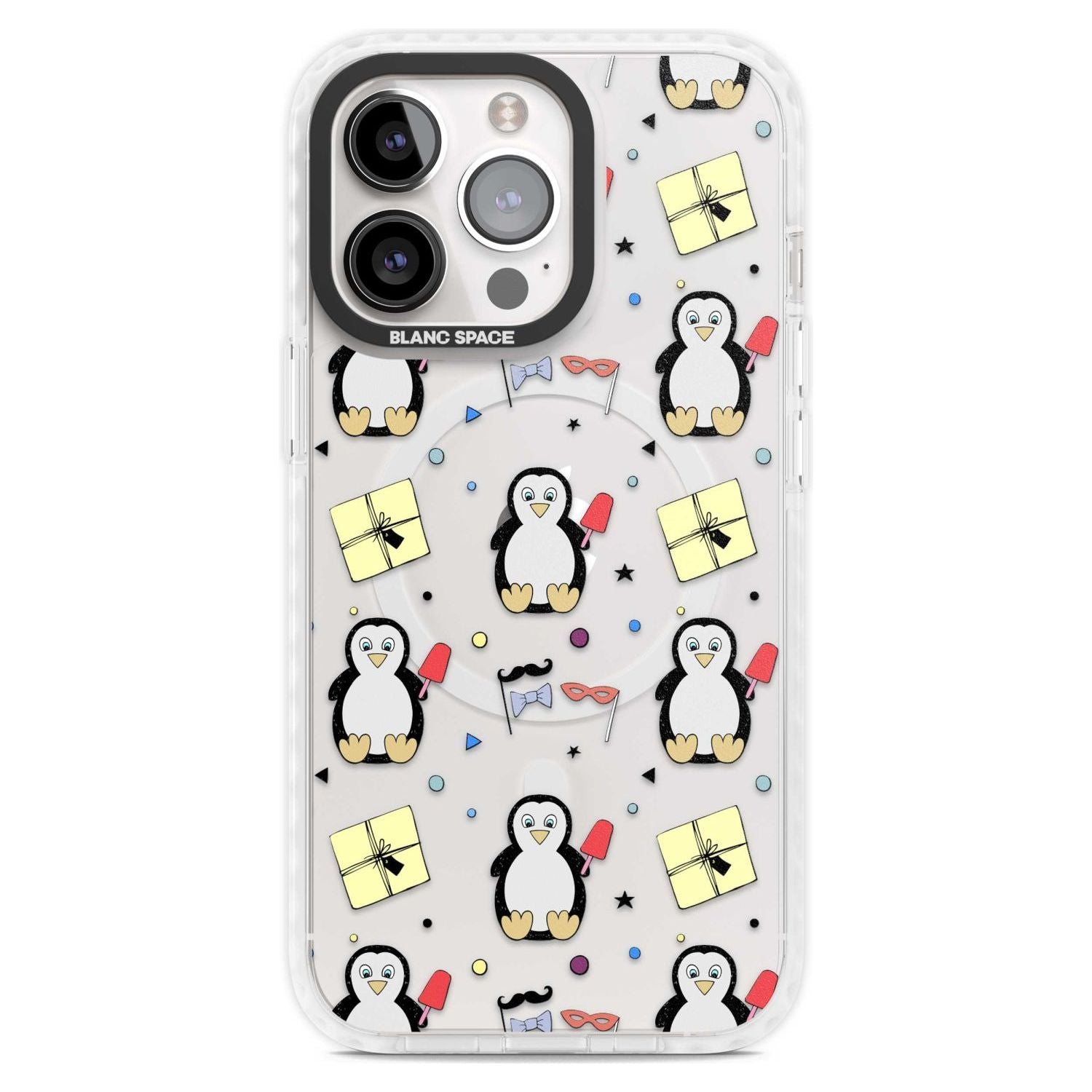 Cute Penguin Pattern Clear Phone Case iPhone 15 Pro Max / Magsafe Impact Case,iPhone 15 Pro / Magsafe Impact Case Blanc Space