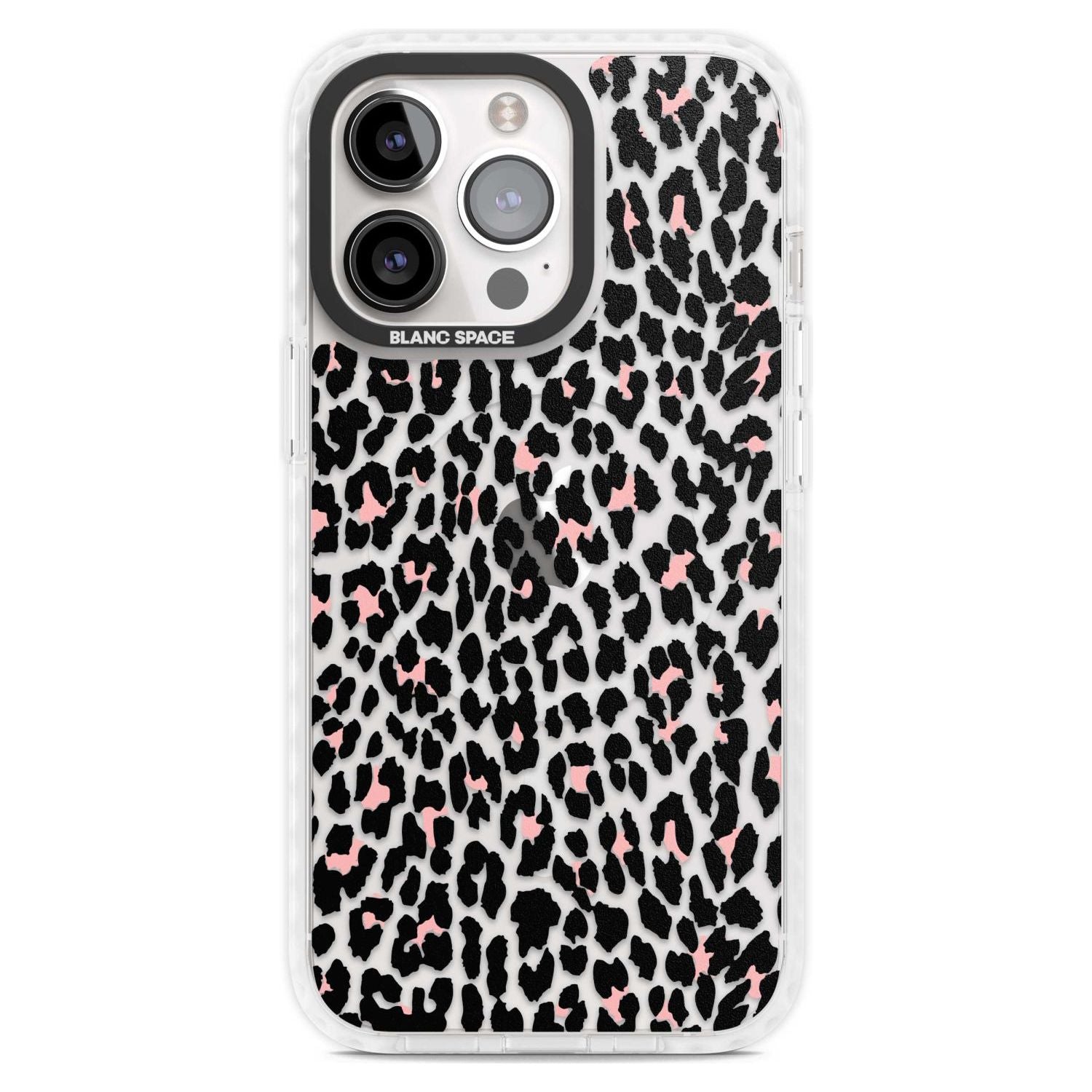 Light Pink Leopard Print - Transparent Phone Case iPhone 15 Pro Max / Magsafe Impact Case,iPhone 15 Pro / Magsafe Impact Case Blanc Space
