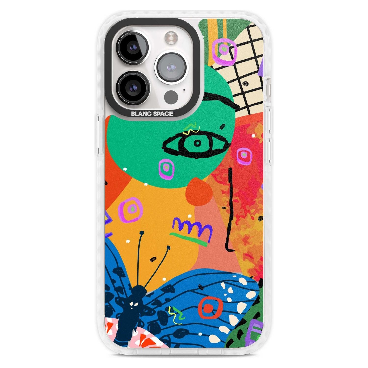 Abstract Butterfly Phone Case iPhone 15 Pro Max / Magsafe Impact Case,iPhone 15 Pro / Magsafe Impact Case Blanc Space
