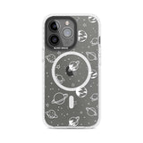 Cosmic Outer Space Design White on Clear Phone Case iPhone 15 Pro Max / Magsafe Impact Case,iPhone 15 Pro / Magsafe Impact Case Blanc Space