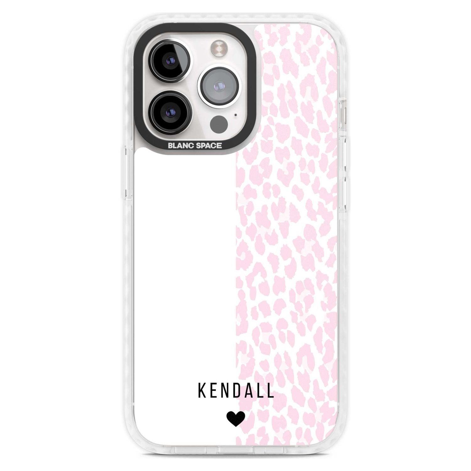Personalised Pink & White Leopard Spots Custom Phone Case iPhone 15 Pro Max / Magsafe Impact Case,iPhone 15 Pro / Magsafe Impact Case Blanc Space