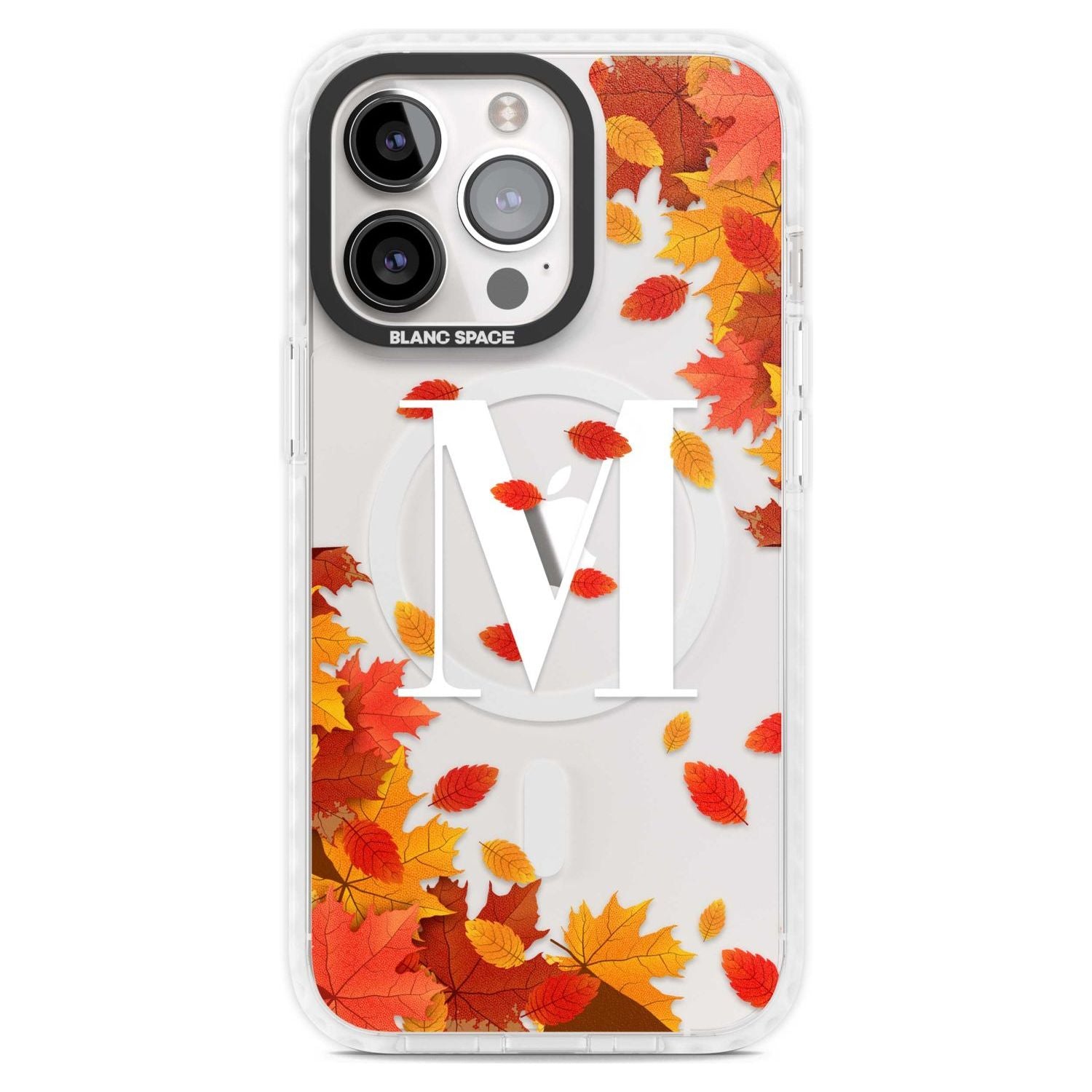 Personalised Monogram Autumn Leaves Custom Phone Case iPhone 15 Pro Max / Magsafe Impact Case,iPhone 15 Pro / Magsafe Impact Case Blanc Space