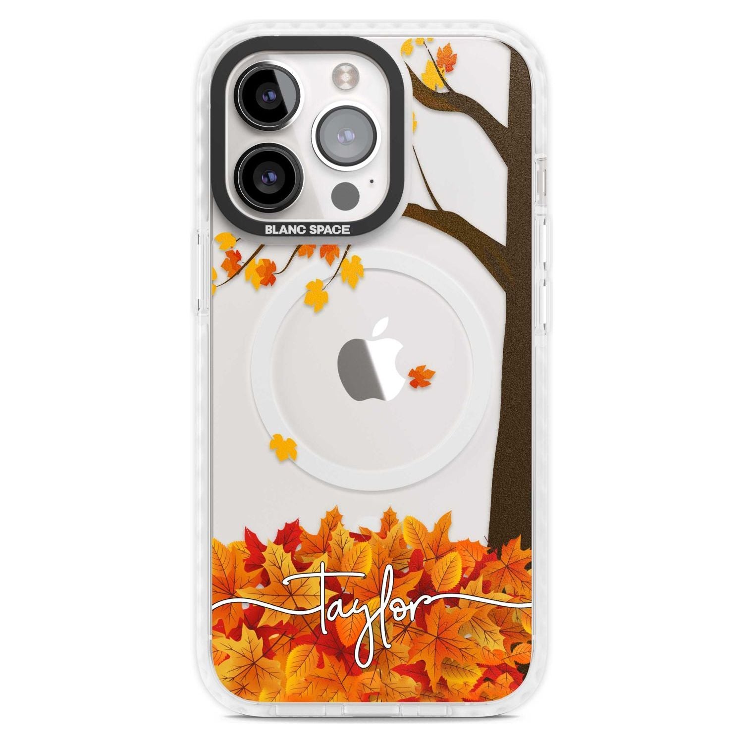 Personalised Autumn Leaves Custom Phone Case iPhone 15 Pro Max / Magsafe Impact Case,iPhone 15 Pro / Magsafe Impact Case Blanc Space