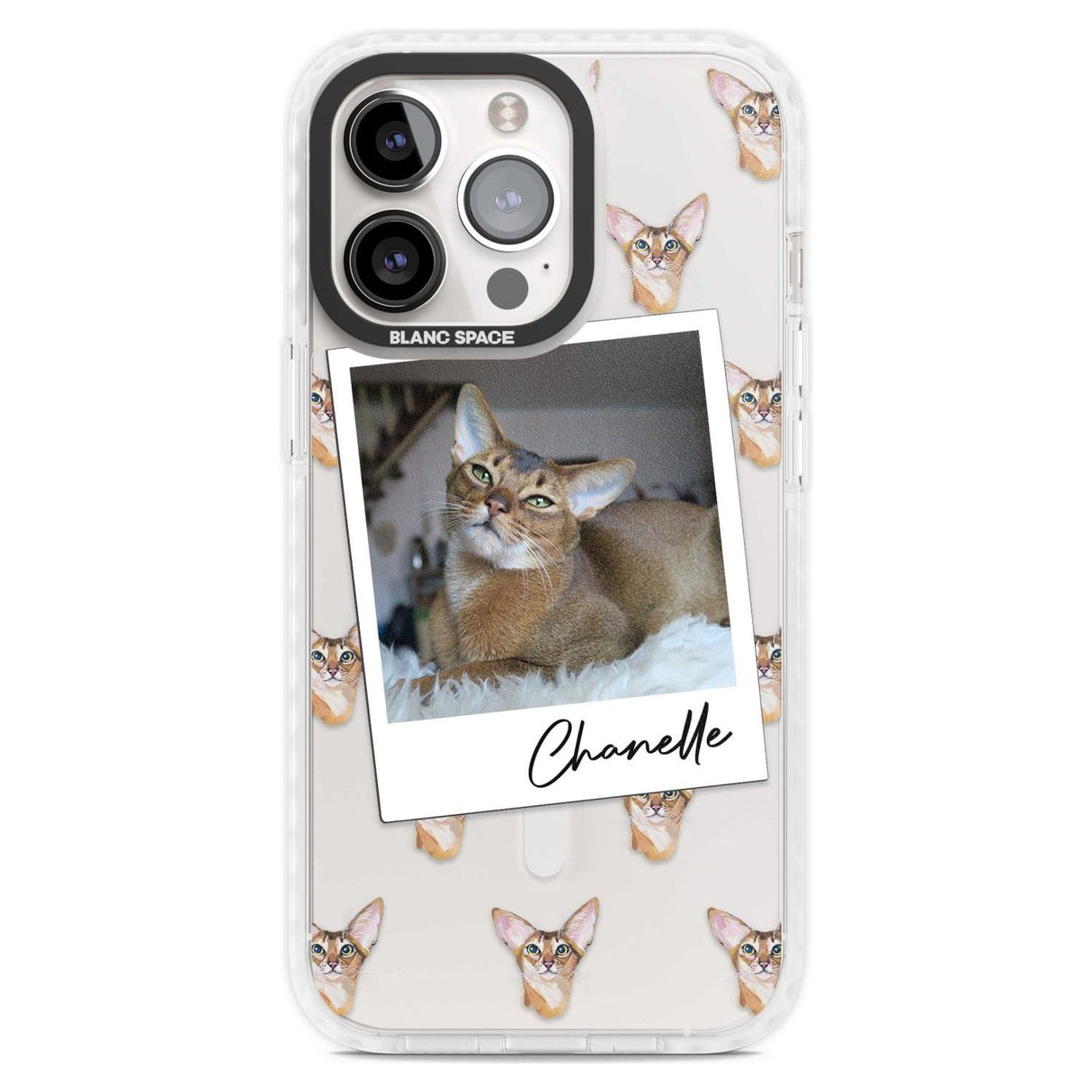 Personalised Abyssinian Cat Photo Custom Phone Case iPhone 15 Pro Max / Magsafe Impact Case,iPhone 15 Pro / Magsafe Impact Case Blanc Space