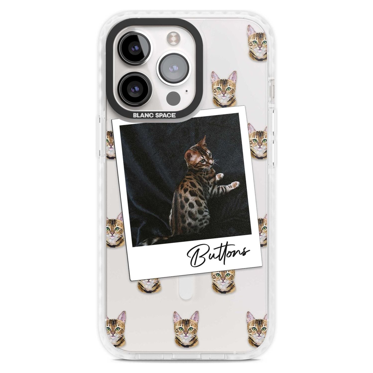 Personalised Bengal Cat Photo Custom Phone Case iPhone 15 Pro Max / Magsafe Impact Case,iPhone 15 Pro / Magsafe Impact Case Blanc Space
