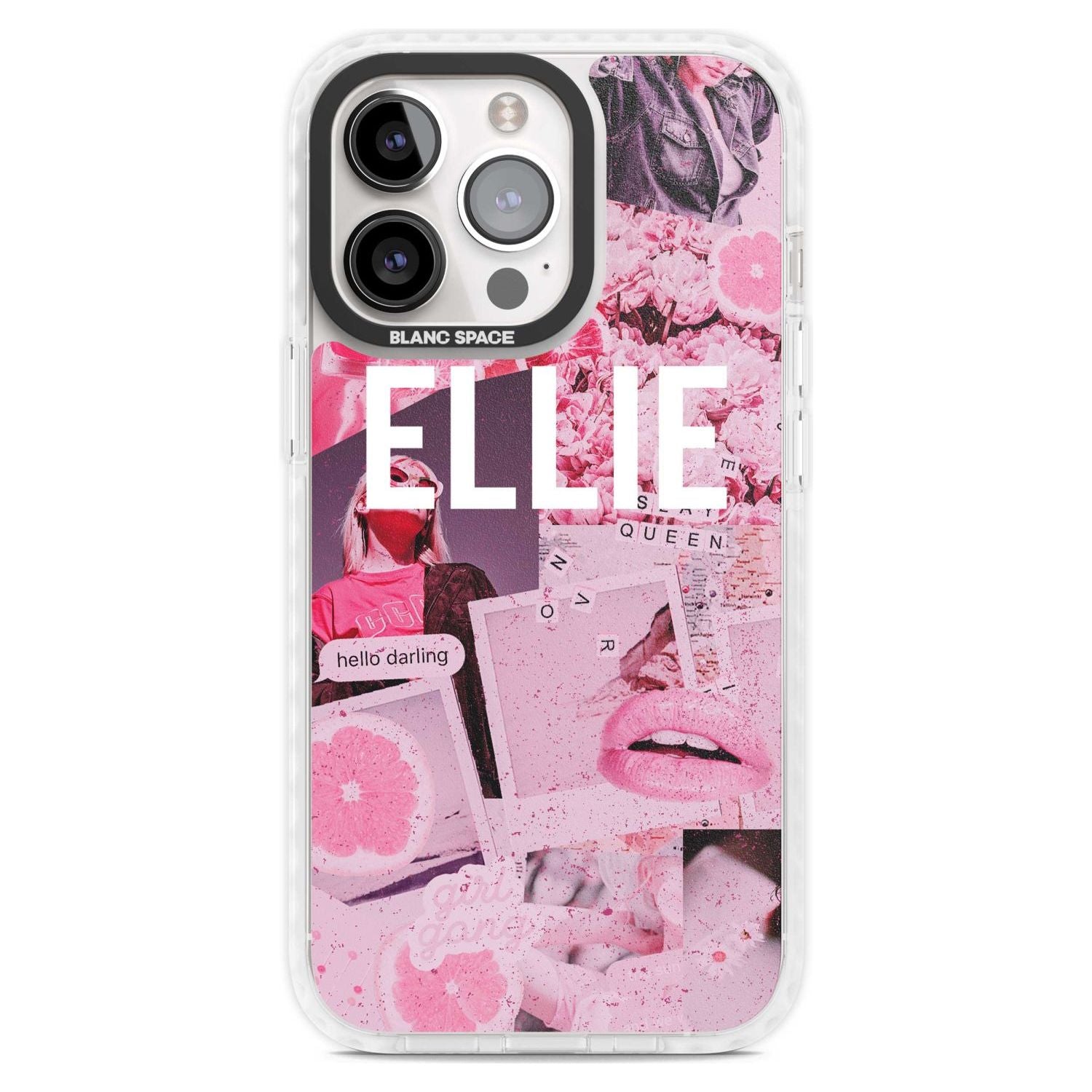 Personalised Sweet Pink Fashion Collage Custom Phone Case iPhone 15 Pro Max / Magsafe Impact Case,iPhone 15 Pro / Magsafe Impact Case Blanc Space